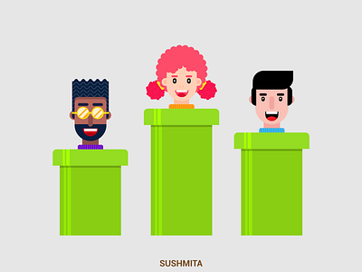 Flat Design Characters character faces flat design illustration supermario vector vectorart