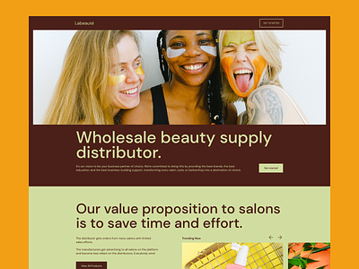 Labeauté - beauty distributor beauty clean color design home page landing ui ux web website