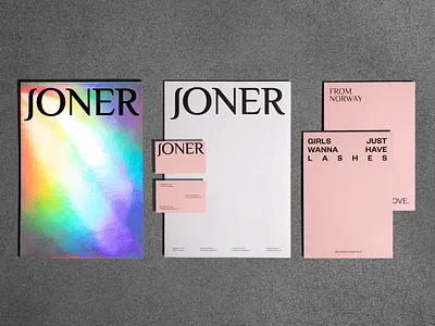 JONER stationery beauty branding cosmetics grid identity identity design layout logo logotype paper pink print printed matter stationery typography