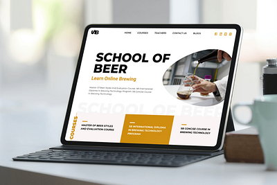 Website Concept Design For Beer Brand "School of Beer" beer branding beer website brand branding design flat logo minimal ui ux vector web web design webdesign website website builder website concept website design