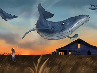 whale watching child illustration childrens book illustration childrensbookillustration dream illustration