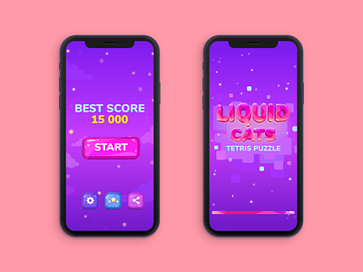 tetris game color cute design funny game illustration mobile mobile game ui vector