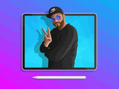 Hello Flat! adobe illustrator cap character character design flat design flat illustration illustration illustration design ipad material design nike pencil shadows sunglasses vector vector art vector artist vector artwork vectorart vibrant