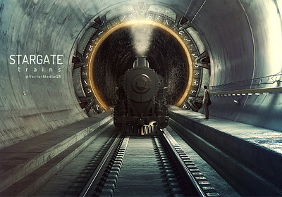 Stargate Trains adobe photoshop concept art creative design stargate trains vectormedia vectormediagr