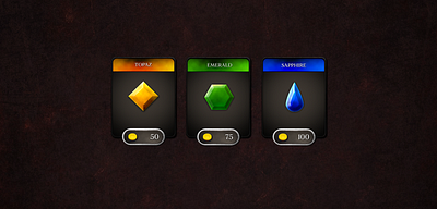 UI#9 - Item Shop 2d art blue design emerald game gem green icon icons sapphire topaz ui ux yellow