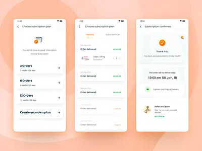 Online Medicine Ordering App branding branding design comunication delivery delivery app design flat icon illustration medicine onboarding order plan refer and earn thank you vector xcarbon