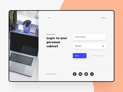 Sign in 001 blue daily ui form input laptop layout login product sign in sketch sketchapp social network ui unsplash web website