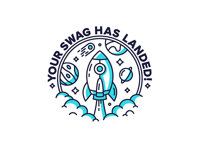 Rocket 🚀 badge branding character cute design dribbble flat design graphic icon illustration lineart planet planets rocket space stars swag tech vector vector art