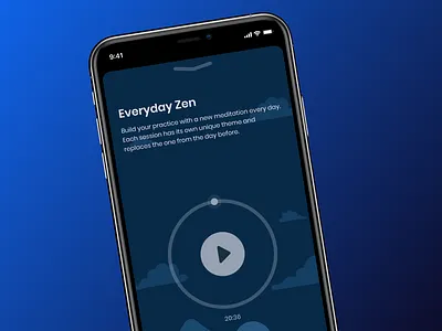Evereday Zen app dark mode design ios iphone mobile player ui ux