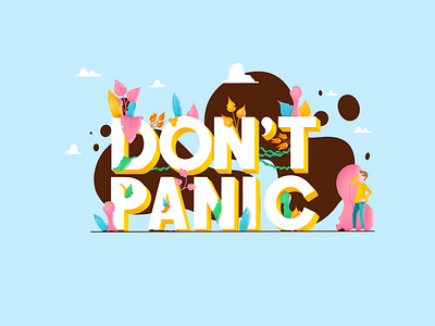 Dont Panic hand drawn hand lettering illustraion illustration art procreate texture typo typogaphy typography art
