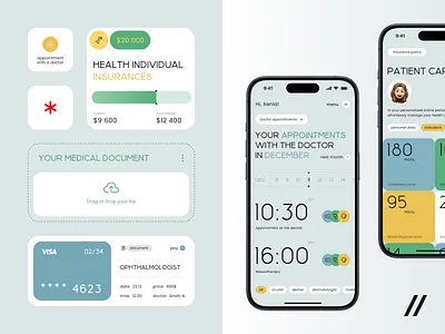 Insurance Mobile iOS App appointments calendar doctor health healthcare insurance lab test medication product design