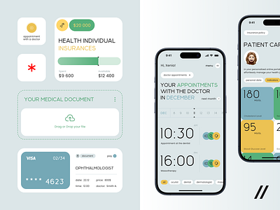 Insurance Mobile iOS App appointments calendar doctor health healthcare insurance lab test medication product design