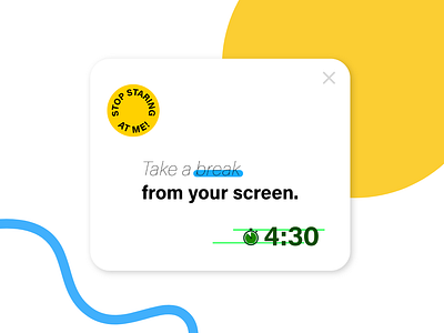 Daily UI Challenge 016 — Pop-Up 016 break countdown daily ui dailyui dailyuichallenge design popup screen typography ui ux web