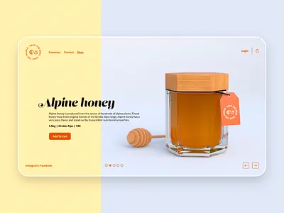 EternalBee - Landing Page Light 3d app bee blender branding clean concept design honey interface landing landing page layout minimal ui ux web web design website