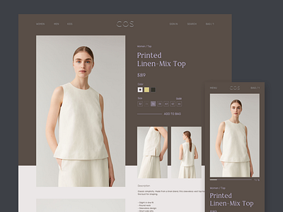 dailyUI #012 eCommerce Shop - COS redesign app branding dailyui dailyui 012 desktop ecommerce fashion gui lookbook mobile pc redesign responsible sketch ui ui design ux webdesign