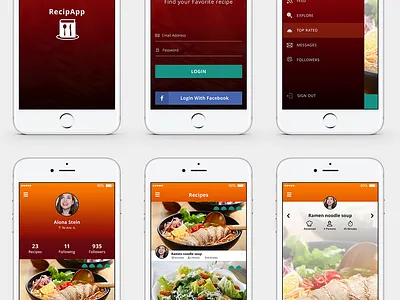 RecipApp adobe xd app app design colors food like mobile design recipe recipe app share subscribe ui