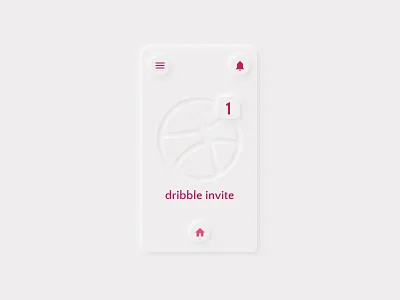 Dribble Invitation 2d hello dribble interface invitation invite minimalistic neumorphic neumorphism neumorphismdesign product design productdesign simple