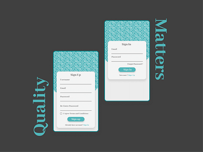 Login and signup screen login screen mobile ui signup screen ui ux