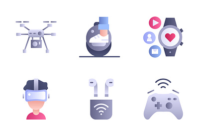 Internet of things - gradient icons airpods drone game contoller gaming gradient gradient logo headphones icon icons interface internet of things logotype mobile app mobile ui segway smart watch technologies ui uiux web