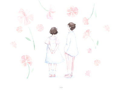 Enjoy the beauty art artwork beauty boy drawing flowers girl illustration knyshksenya love watercolor