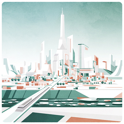 Pastel City architecture city cityscape design futurism illustration illustrator minimalist texture vector