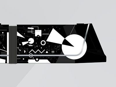 Tramway Covering A abstract abstract art abstraction animation bauhaus black design dribbble geometric geometry illustration minimal minimalist minimalistic motion night space white