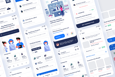 Pharmacy Medical App Design android doctor app ios medical care mobile mobile ui pharmaceutical pharmacist pharmacy ui kit