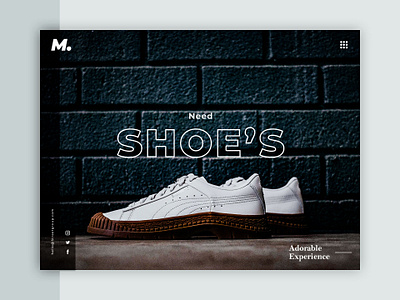 Shoes branding design flat typography ui ux web website website design