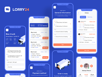 Cargo transportation | Mobile App Concept 🚚 app app design cargo clean delivery delivery truck design inspiration ios ios app logistics minimal mobile mobile app order tracking truck truck app ui ux