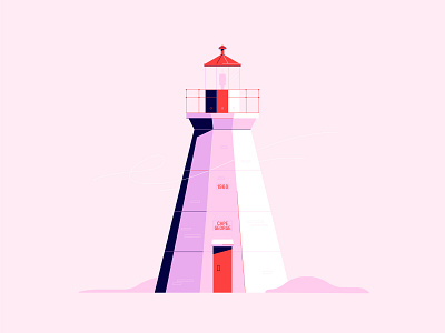 Cape George Lighthouse building cape cape town design flat illustration light lighthouse sea vector wind