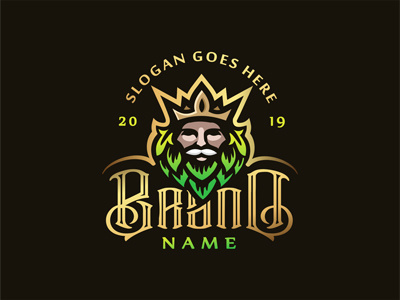 Beer king logo beer beer king logo beer label beer logo druid logo hops hops logo king king logo label design