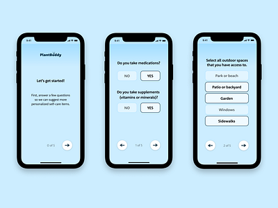 WIP Self-Care App Onboarding app design dailyui dailyuichallenge onboarding plants ui