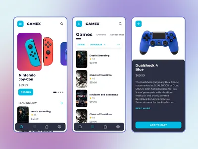 Games Store Concept app cards design devices games nintendo playstation ui ux