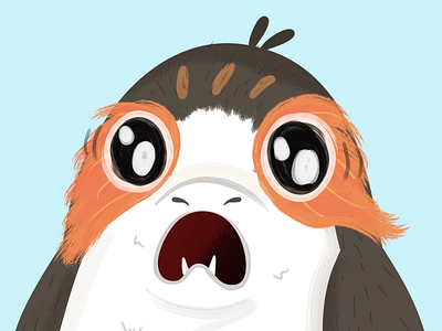 Porg bird fan art illustraion porg star wars star wars day vector wildlife