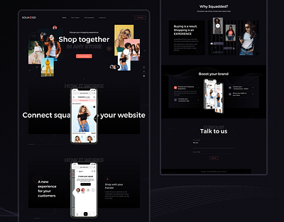 Social Shopping Platform app landing page app showcase dark mode dark ui landingpage logo shoping social social app social network social platform ui ux web web design