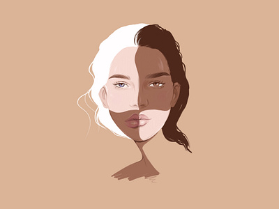 Beauty has no skin beautiful beauty fashion fashion design fashion illustration fashion look fashion portrait girl hair illustration light model face no racism potrrait raster rose lips sketch skin stylish woman