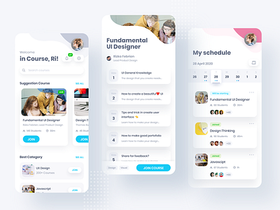 Course App ⠿ Work Diary apps calendar card clean concept course design designers exploration fundamentals ios list schedule ui work diary
