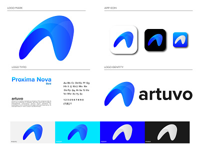 Artuvo Logo Brand Identity 3d logo a letter a logo abstract app icon branding branding concept business creative gradient illustraion logo logodesign logodesigner logomark logos modern technology unique vector