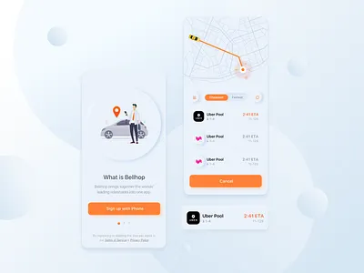 Bellhop Neumorphic style design drive neumorphic uiux ux