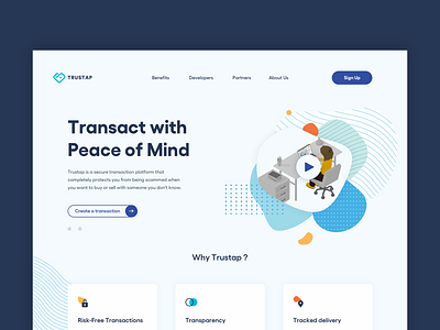 trustap website branding clean colors design development fintech friendly illustration minimal transactions ui ux web website