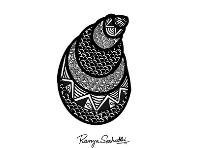 Oyster in Zentangle digital digitangle ipadpro oyster procreate sea food zentangle