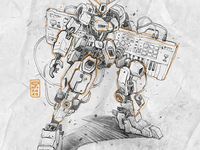 Fantom character characterdesign drawing freehand illustration mecha robot sketch synthesizer