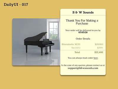 DailyUI - 017 | E-mail Reciept app daily 100 challenge dailychallenge dailyui dailyuichallenge design illustration ui ux