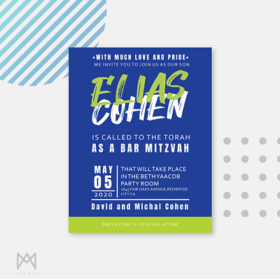 invitation bar mitzvah branding illustration invitation invitation design tarjetas