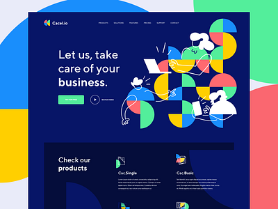 Cacel.io | CRM Company | Dark Mode circle color colorful colors crm crm portal crm software dark dark app dark mode dark theme dark ui logo modern modern design semicircle software software house website