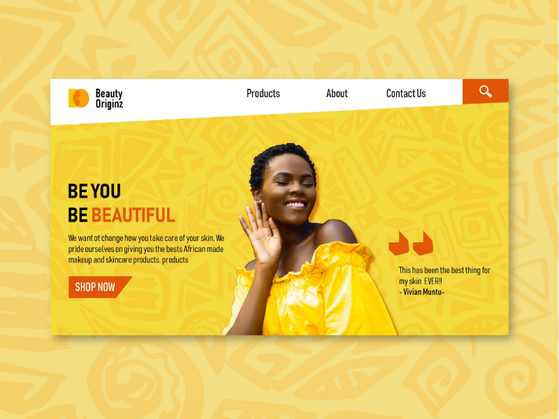 Example of Skincare landing page