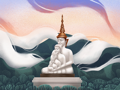 Buddha Statue Illustration asia buddha creative illustration culture design design studio digital art digital illustration digital painting graphic design holidays illustration illustration art illustrations illustrator statue thai thailand traveling trip