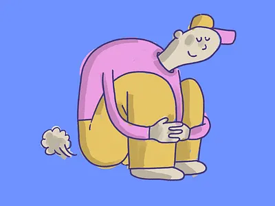 Secret fart cap cartoon drawing fart safe safe space secret sitting space