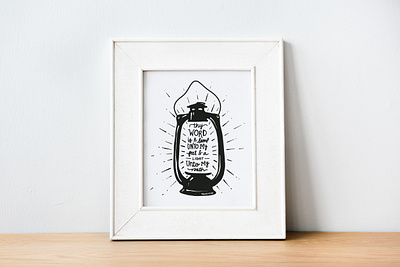 Thy Word is a Lamp Unto My Feet | Art Print art print art prints design hand drawn hand letter hand lettered illustration