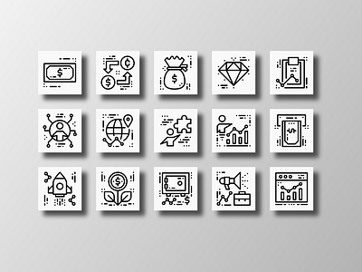 Business Solution vol. 2 (Outline) app business creative design doodle economic finance icon icon bundle icon set iconfinder iconography illustration microstock outline ui ux vector vector stock web